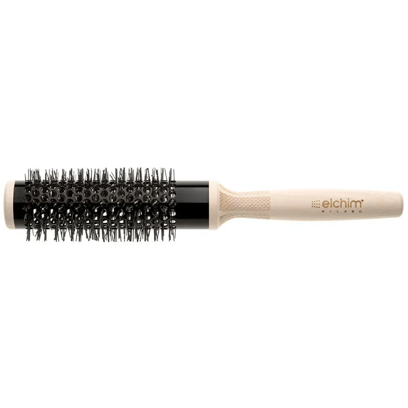 Elchim Wooden Thermal Brush 30mm - Ceramic Barrels And Special Nylon Bristles