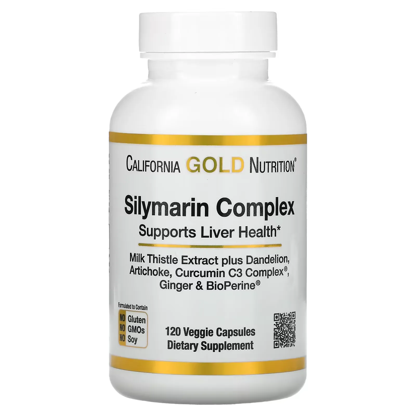 Silymarin Complex, Milk Thistle Extract Plus Dandelion, Artichoke, Curcumin C3 Complex®, Ginger, and BioPerine®, 120 Veggie Capsules