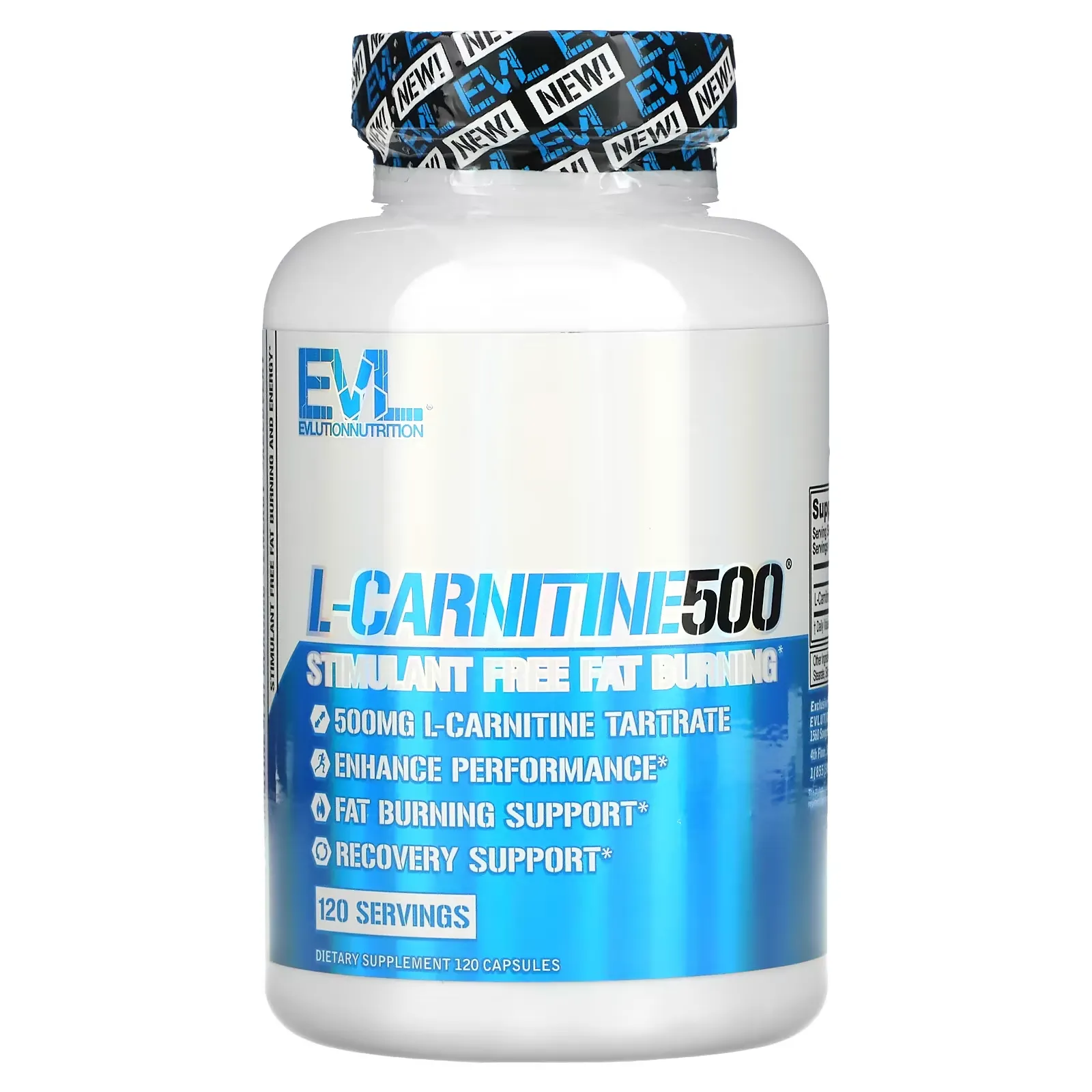 L-CARNITINE500, Stimulant Free Fat Burning, 120 Capsules