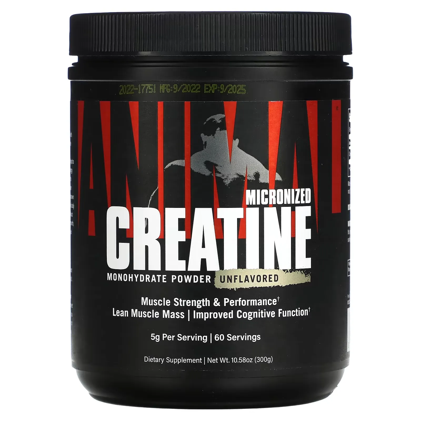 Animal Micronized Creatine, Monohydrate Powder, Unflavored, 10.58 oz (300 g)