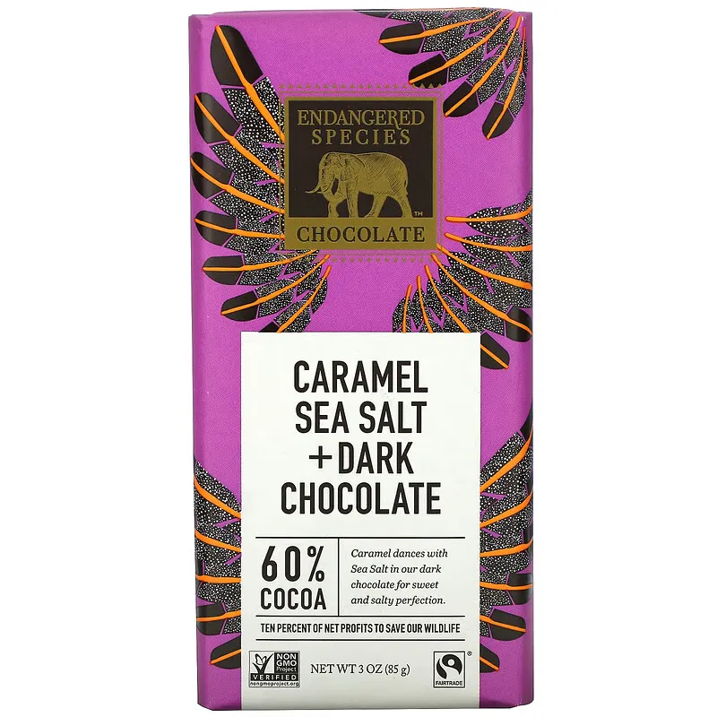 Caramel Sea Salt + Dark Chocolate, 60% Cocoa, 3 oz (85 g)