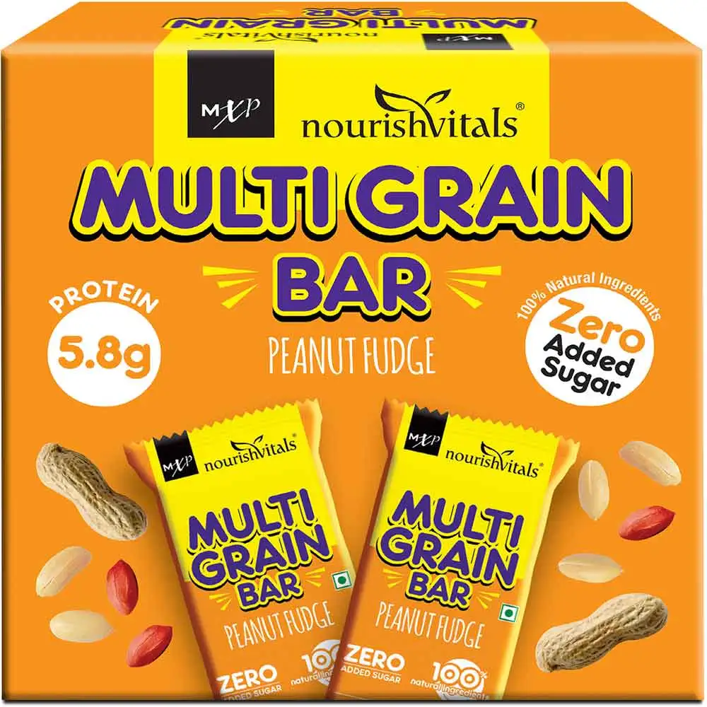 NourishVitals Multi Grain Bar,  5 bar(s)  Peanut Fudge