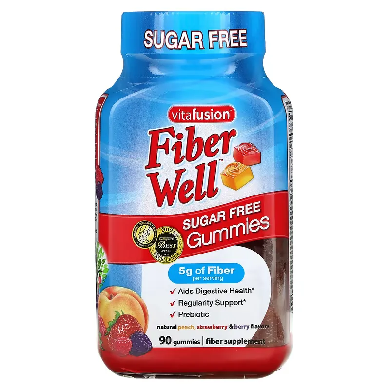 Fiber Well, Peach, Strawberry, Berry, 90 Gummies