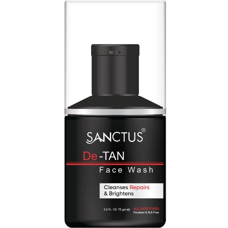 SANCTUS De-tan Face Wash - Tan Removal & Skin Brightening - Oil Control & Skin Repair Formula