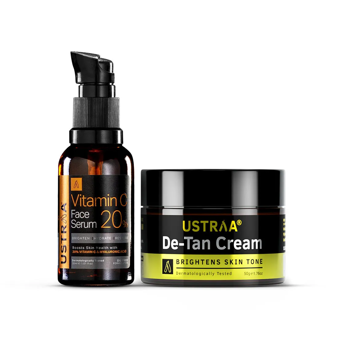 Ustraa 20% Vitamin C Face Serum & De-tan Cream Combo