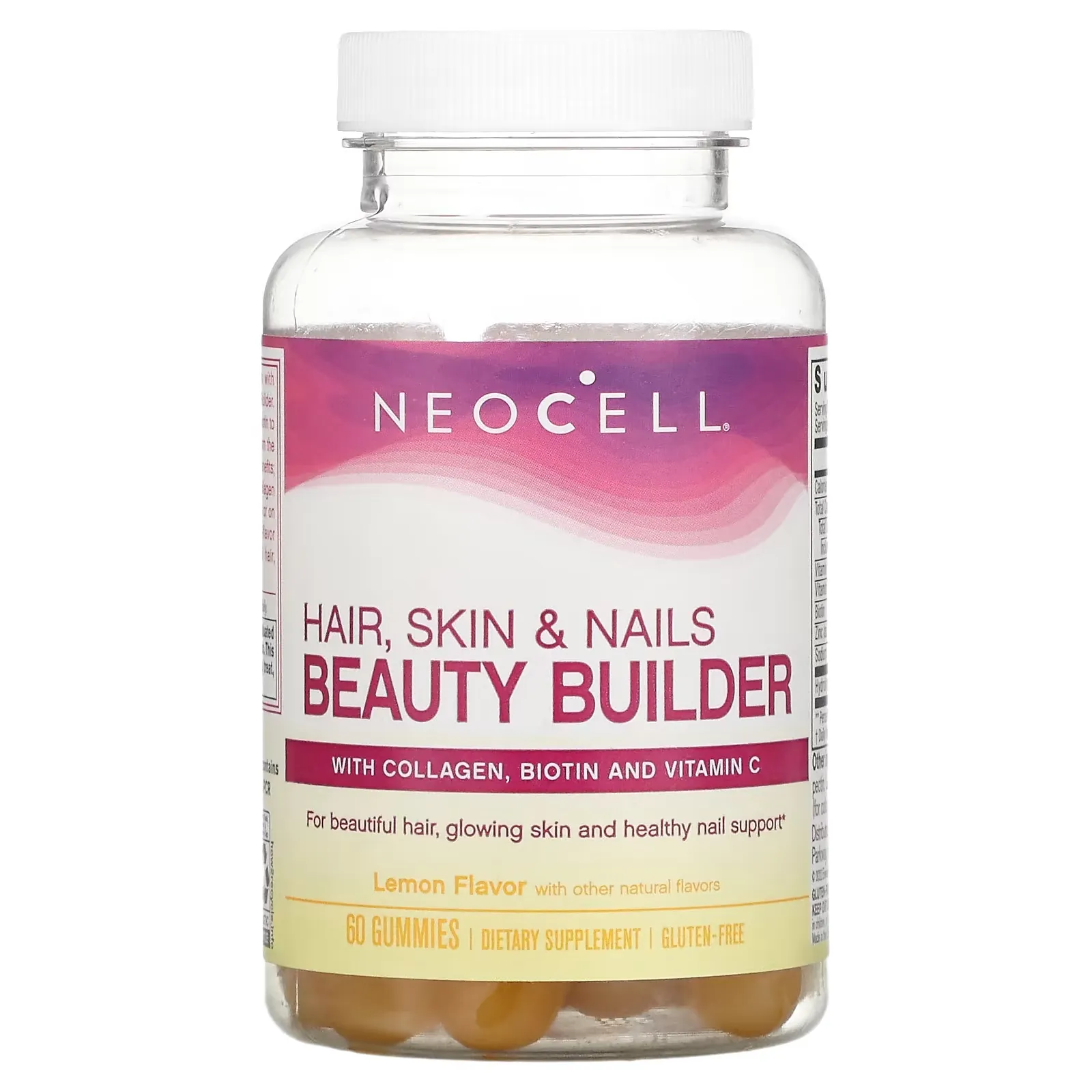 Hair, Skin & Nails Beauty Builder, Lemon, 60 Gummies