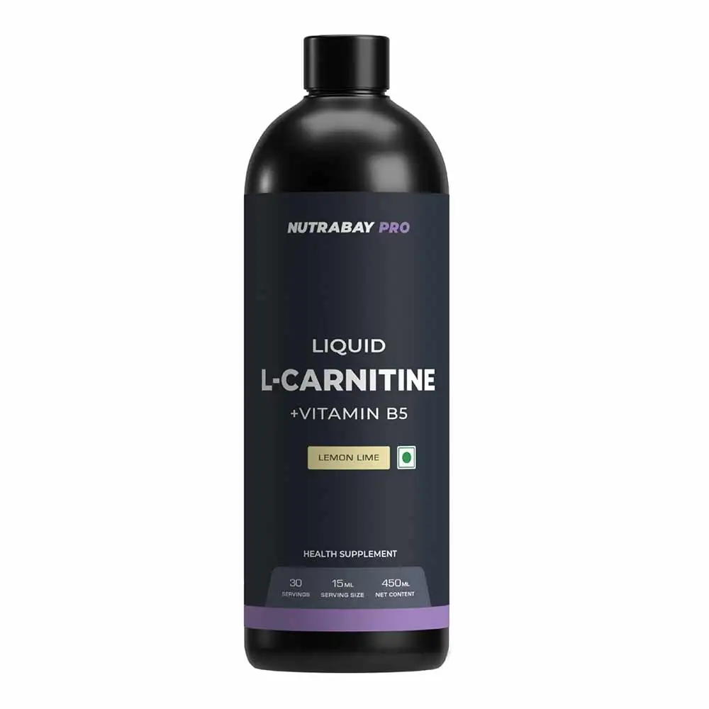 Nutrabay Pro Liquid L-Carnitine + Vitamin B5,  450 ml  Lemon Lime