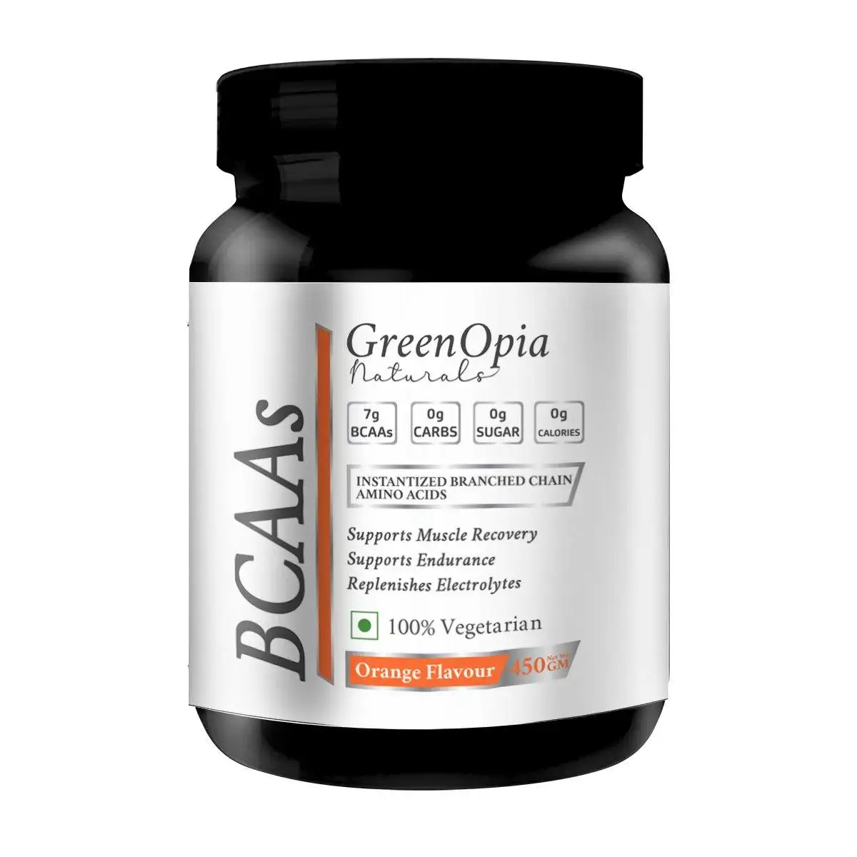 GreenOpia BCAA 2:1:1,  0.99 lb  34 Servings  Orange