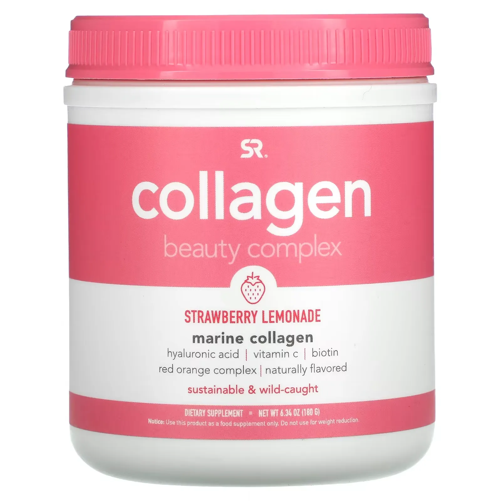 Collagen Beauty Complex, Marine Collagen, Strawberry Lemonade, 6.34 oz (180 g)