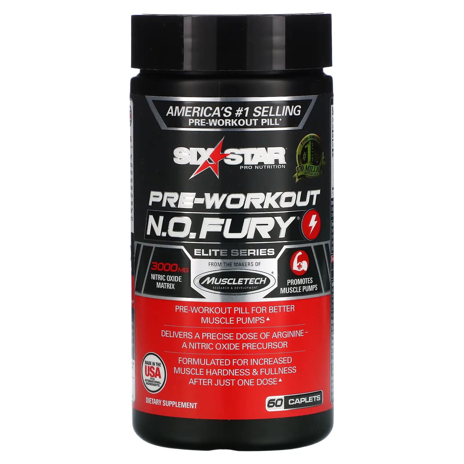 Elite Series, Pre-Workout N.O. FURY, 60 Caplets