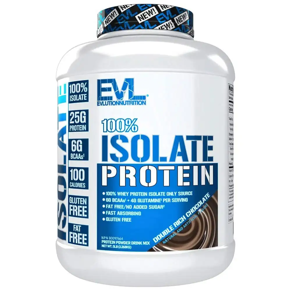 Evlution Nutrition (EVL) 100% Isolate Protein Powder,  5 lb  Double Rich Chocolate