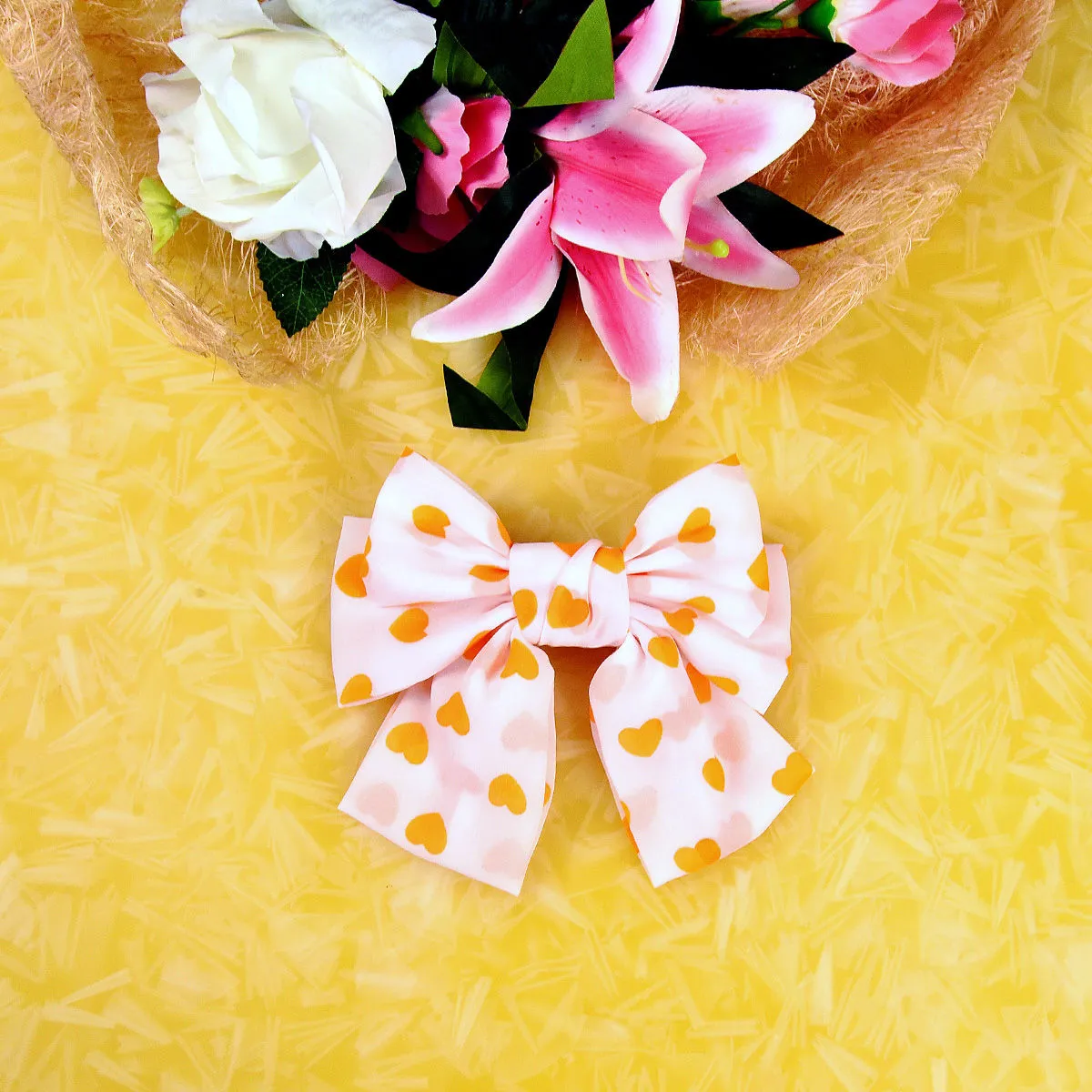 YoungWildFree Floral Scunchies In Yellow-Printed Designer Scrunchies