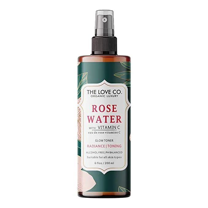 The Love Co. Rose Water Spray For Face With Vitamin C Toner For Glowing Skin Face Mist