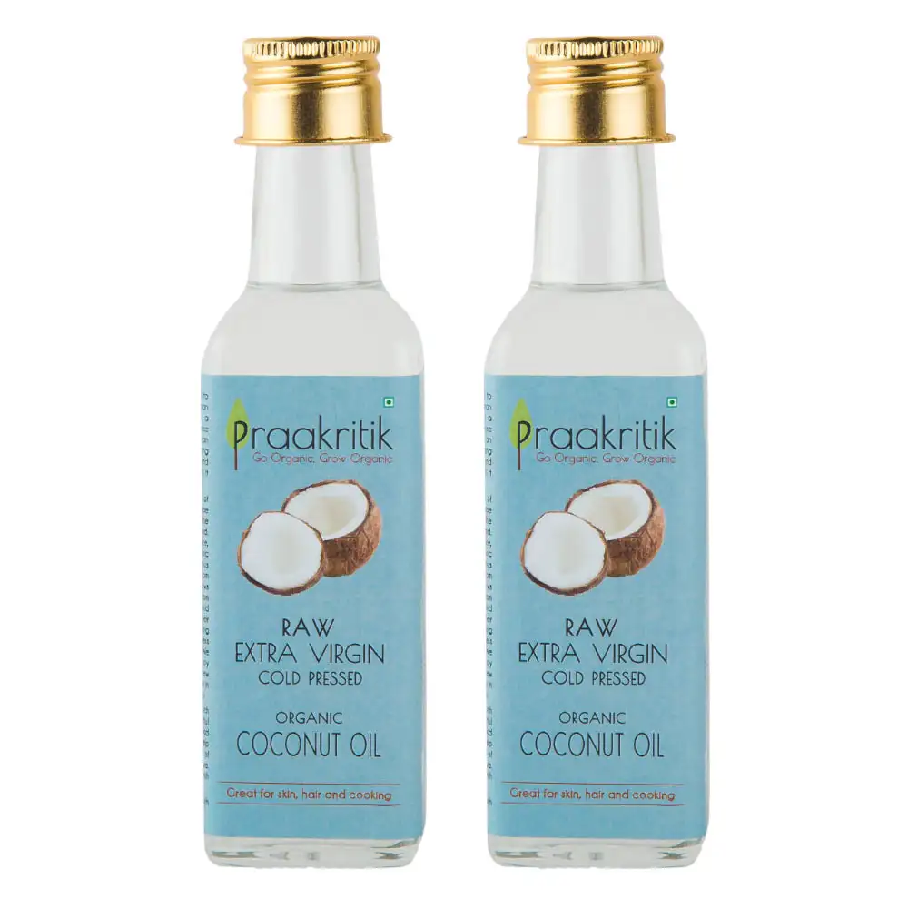 Praakritik Organic Extra Virgin Coconut Oil (Pack of 2),  100 ml