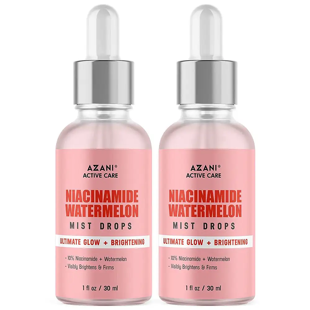 Azani Active Care Niacinamide Watermelon Mist Drops,  30 ml  Ultimate Glow+Brightening Pack of 2