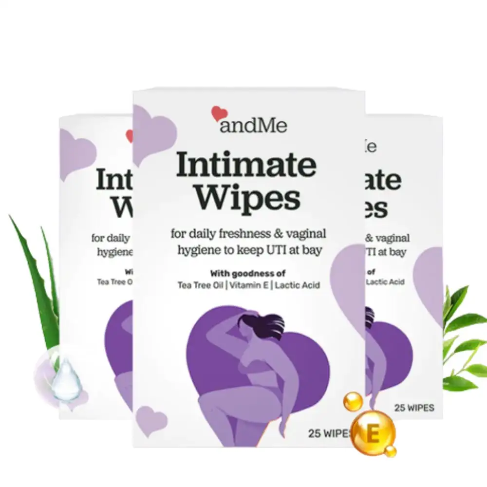 andMe Intimate Wipes,  Tea Tree Oil (Pack of 3)  25 Piece(s)/Pack