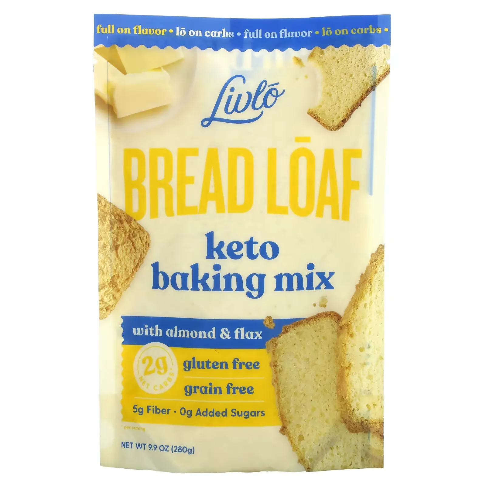 Bread Loaf, Keto Baking Mix With Almond & Flax, 9.9 oz (280 g)