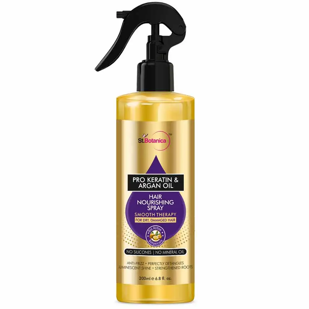 St.Botanica Pro Keratin & Argan Oil Hair Nourishing Spray,  200 ml  for Dry & Damaged Hair