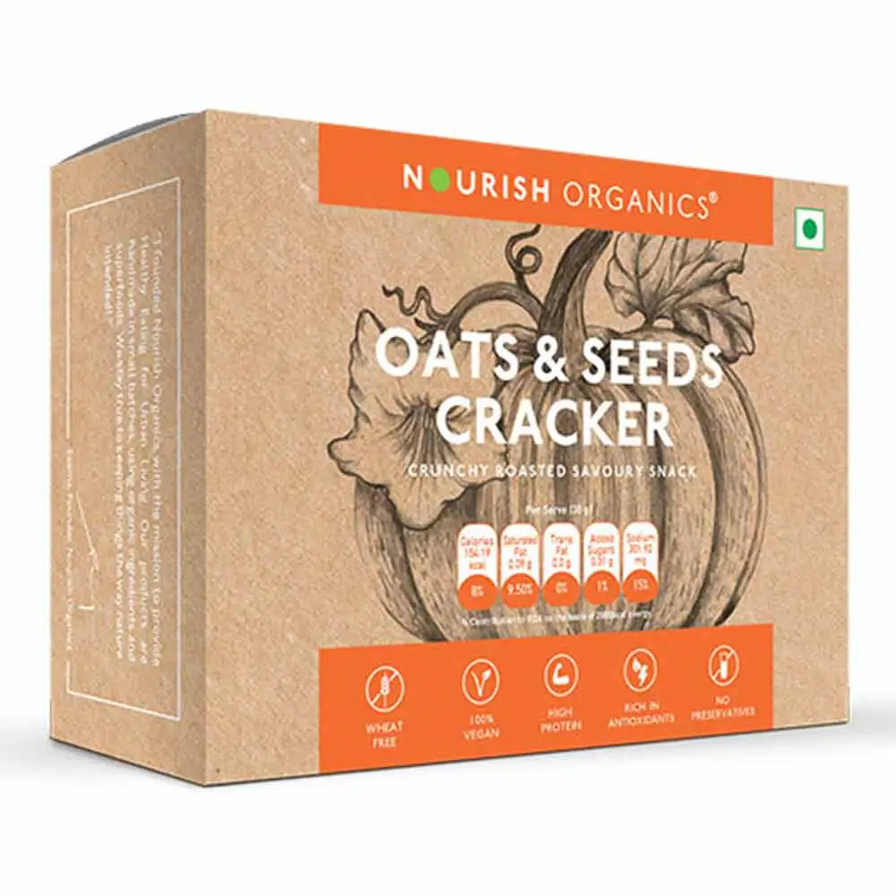 Nourish Organics Oats & Seeds Cracker,  Unflavoured  90 g