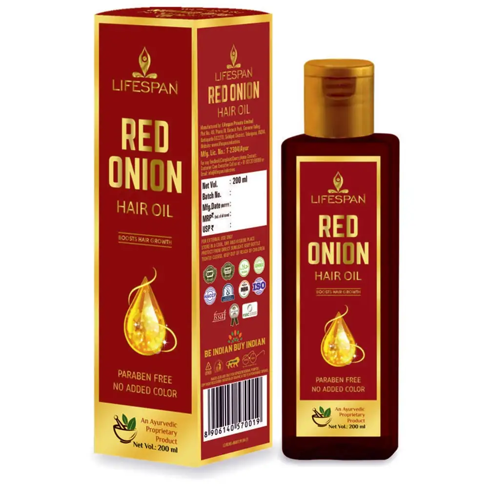 Lifespan Red Onion Hair Oil,  200 ml  Boosts Hair Growth