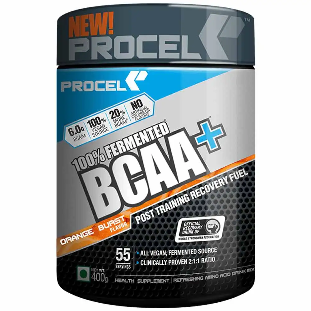 Procel 100% Fermented BCAA+,  0.88 lb  55 Servings  Orange Burst