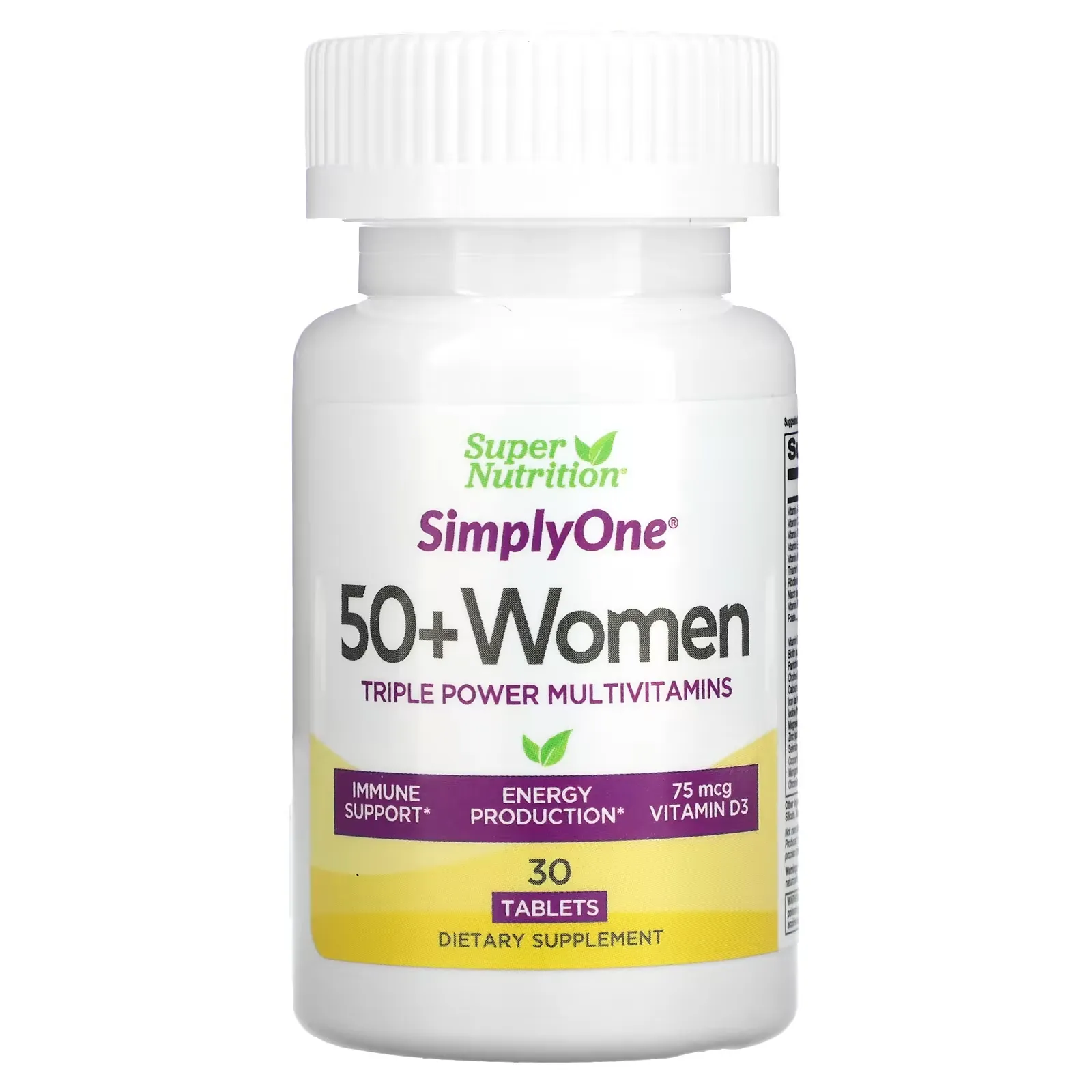 SimplyOne, Women’s 50+ Triple Power Multivitamins, 30 Tablets