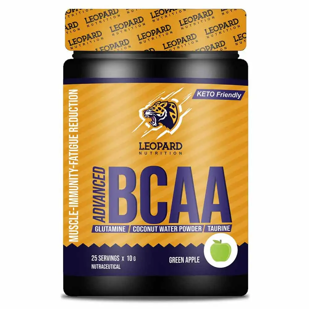 Leopard Nutrition Advanced BCAA,  0.55 lb  25 Servings  Green Apple