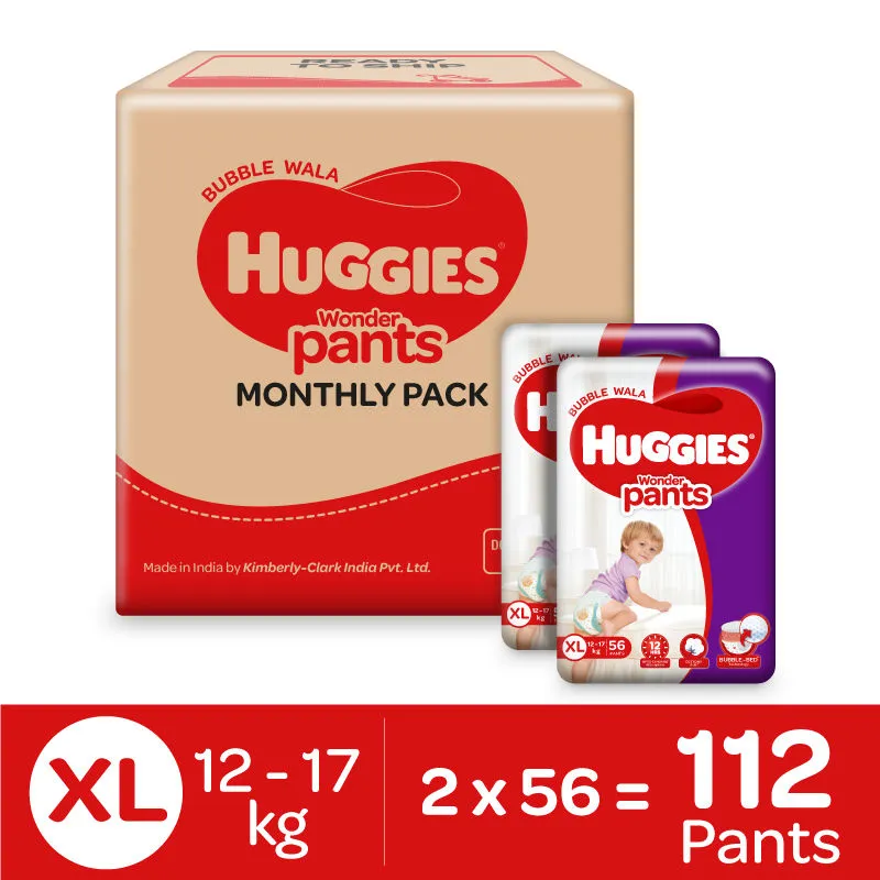 Huggies Wonder Pants Extra Large Size Diapers Monthly Pack