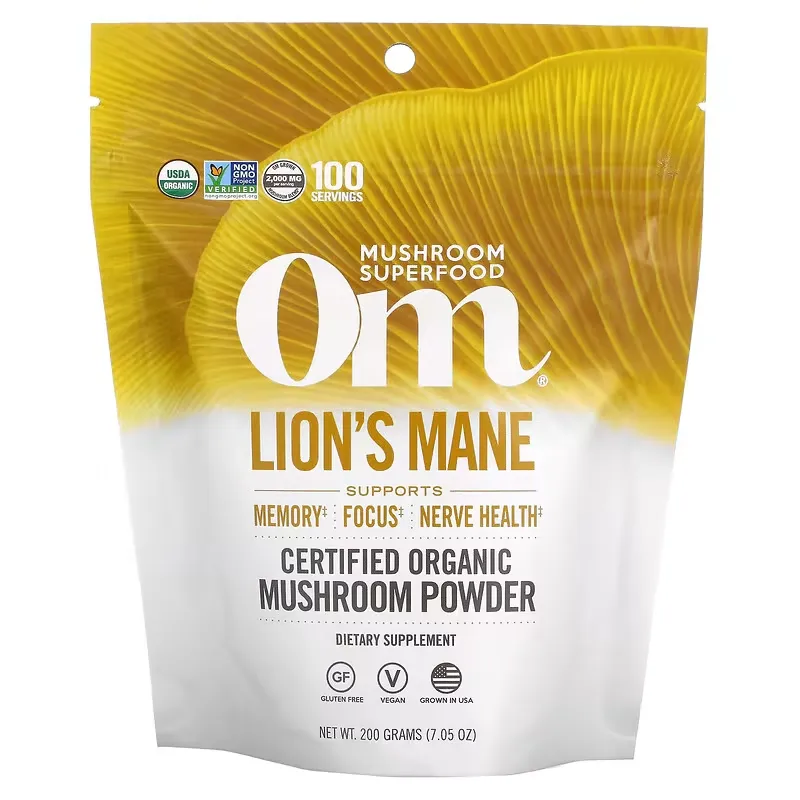 Certified Organic Mushroom Powder, Lion's Mane, 7.05 oz ( 200 g)