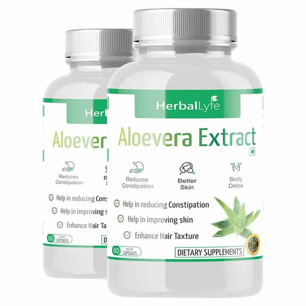 Herballyfe Alovera Extract 800mg (Pack of 2),  60 capsules