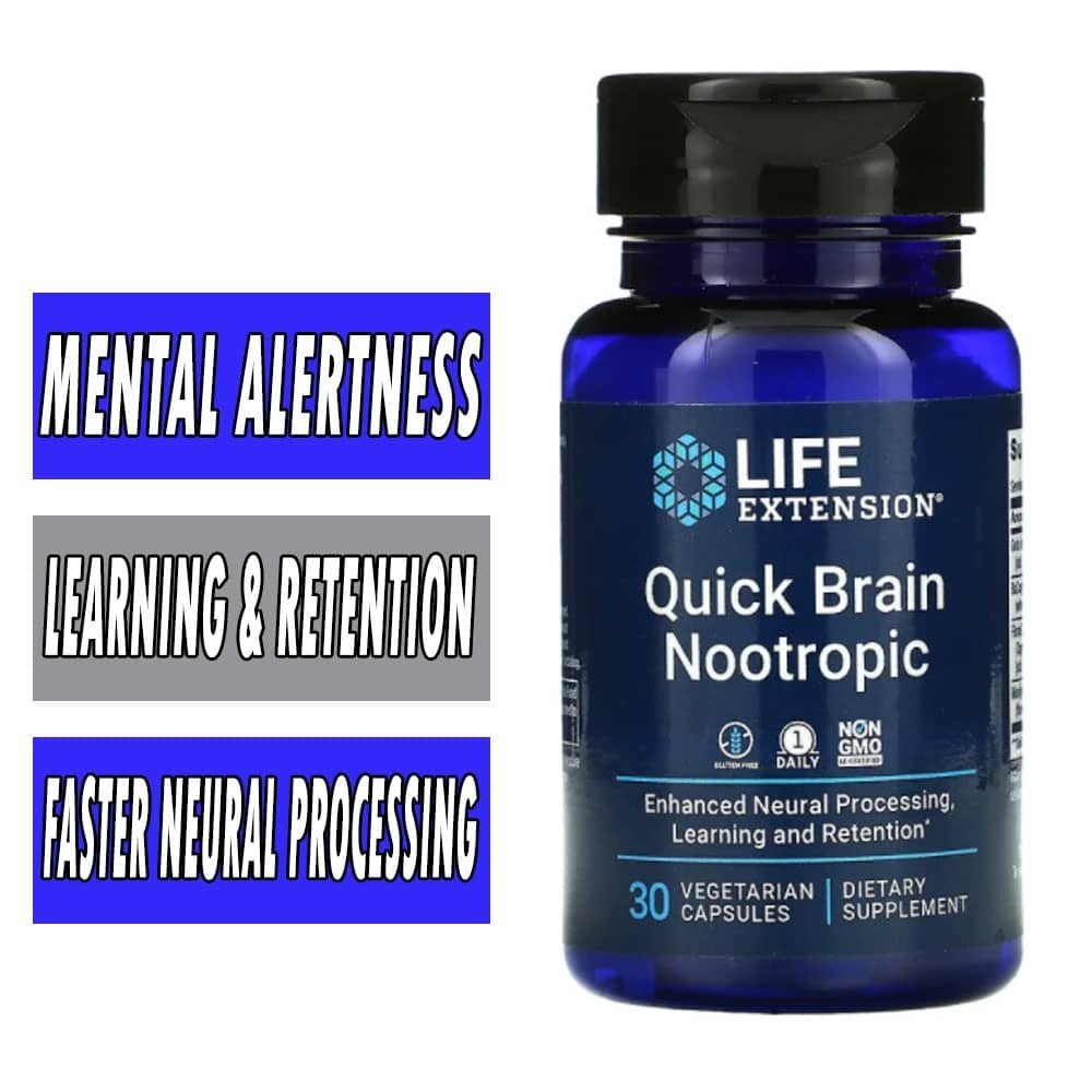 Life Extension Quick Brain Nootropic - 30 Veg Capsules