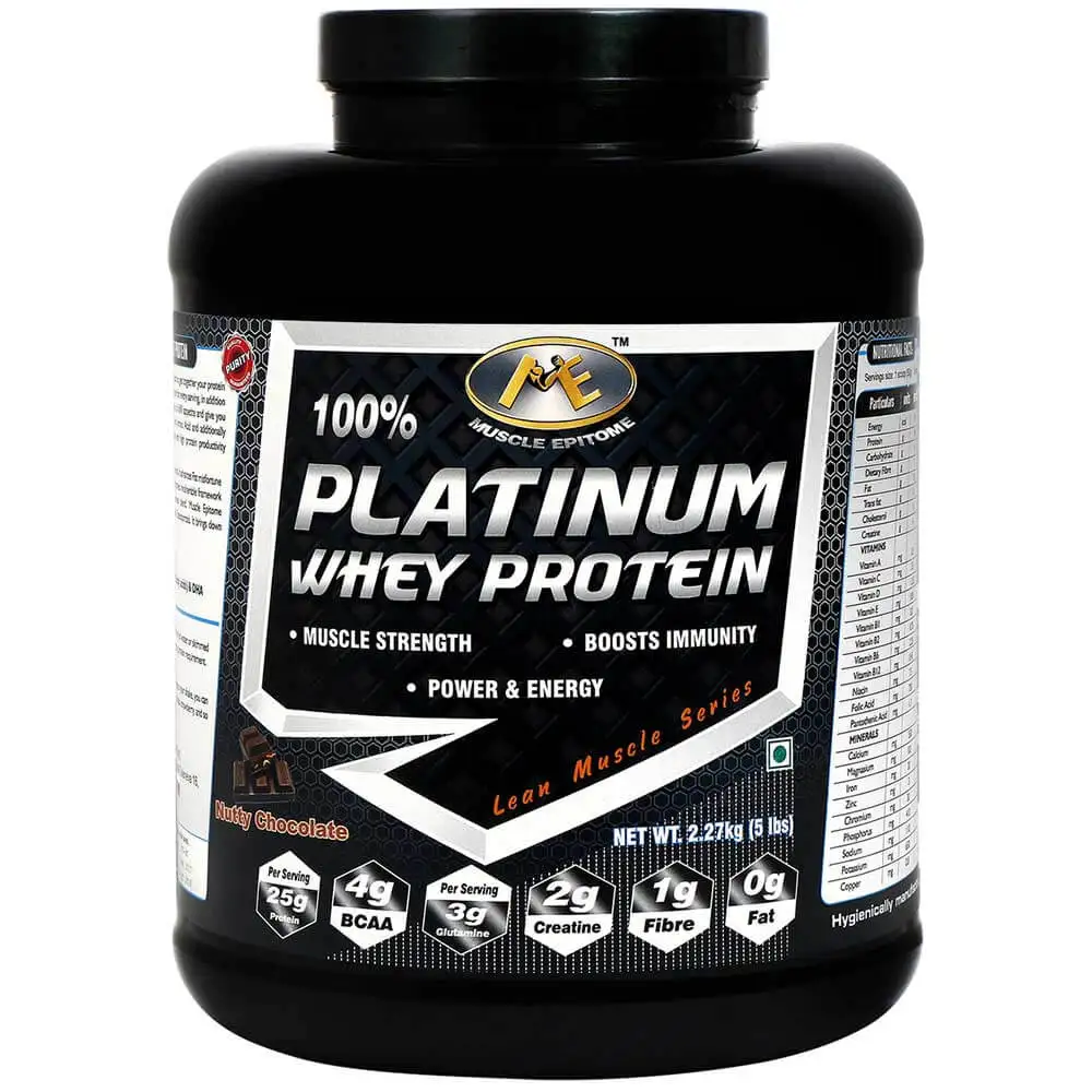 Muscle Epitome 100% Platinum Whey Protein,  5 lb  Nutty Chocolate