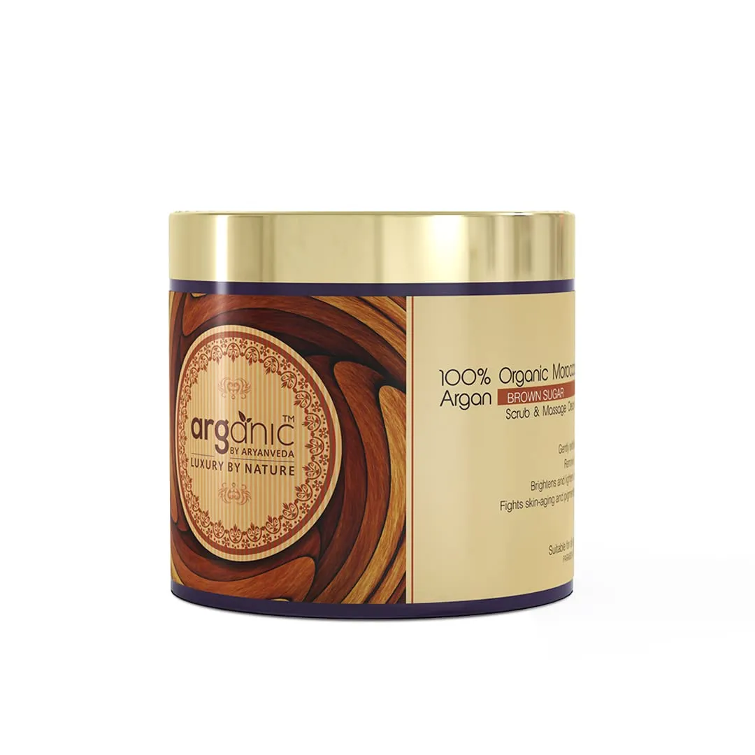 Aryanveda Arganic Exfoliating Face Scrub With Organic Moroccan Argan Brown Sugar