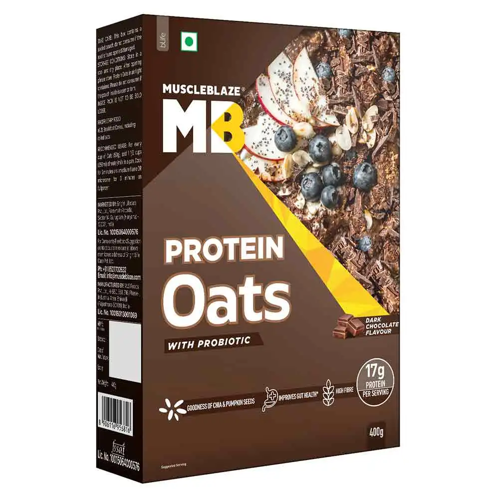 MuscleBlaze High Protein Oats OP,  400 g  Dark Chocolate