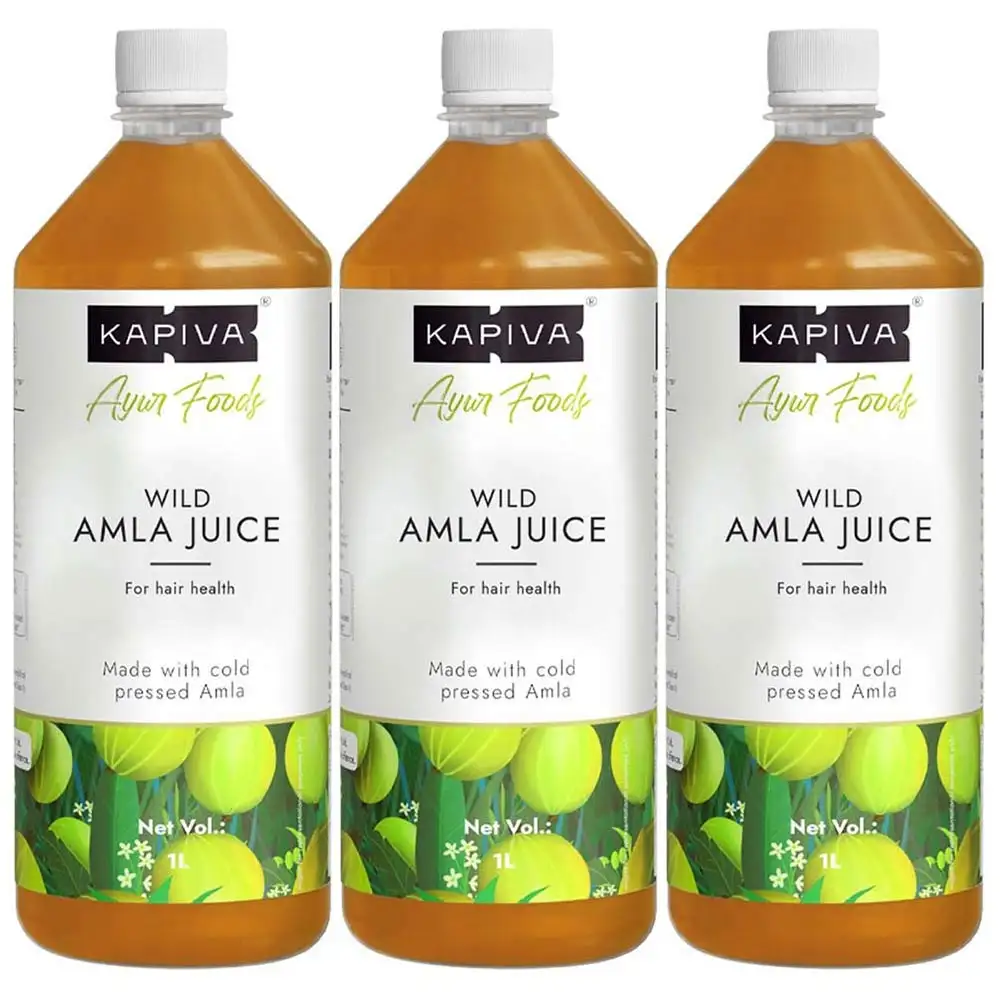 Kapiva Wild Amla Juice (Natural Immunity Booster),  Unflavoured (Pack of 3)  1 L