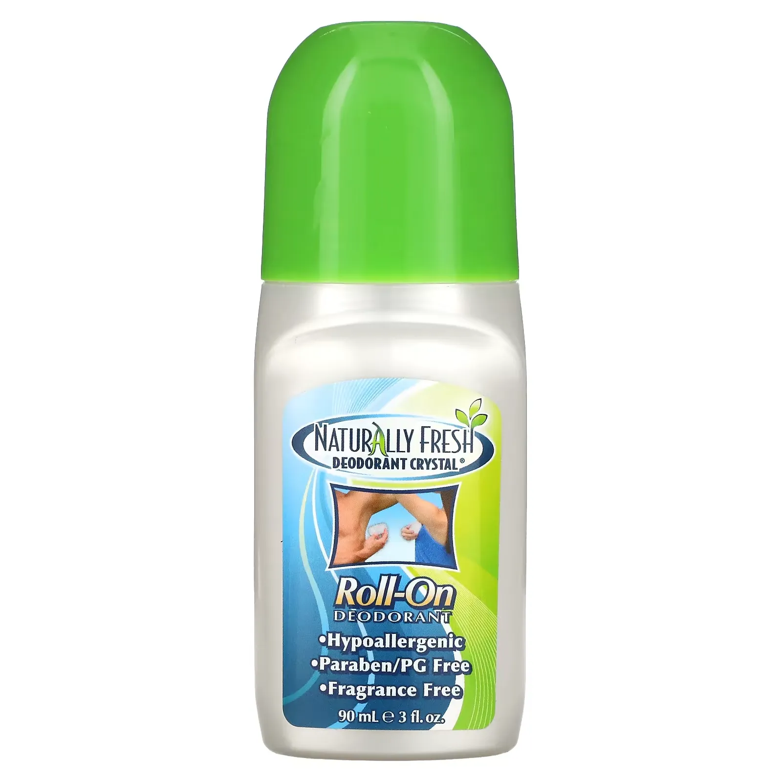 Deodorant Crystal, Roll-On, Fragrance Free, 3 fl oz (90 ml)