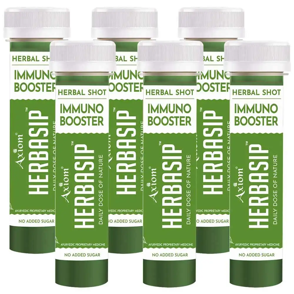 Herbasip Immuno Booster Juice Pack of 6 Shots,  Unflavoured  50 ml