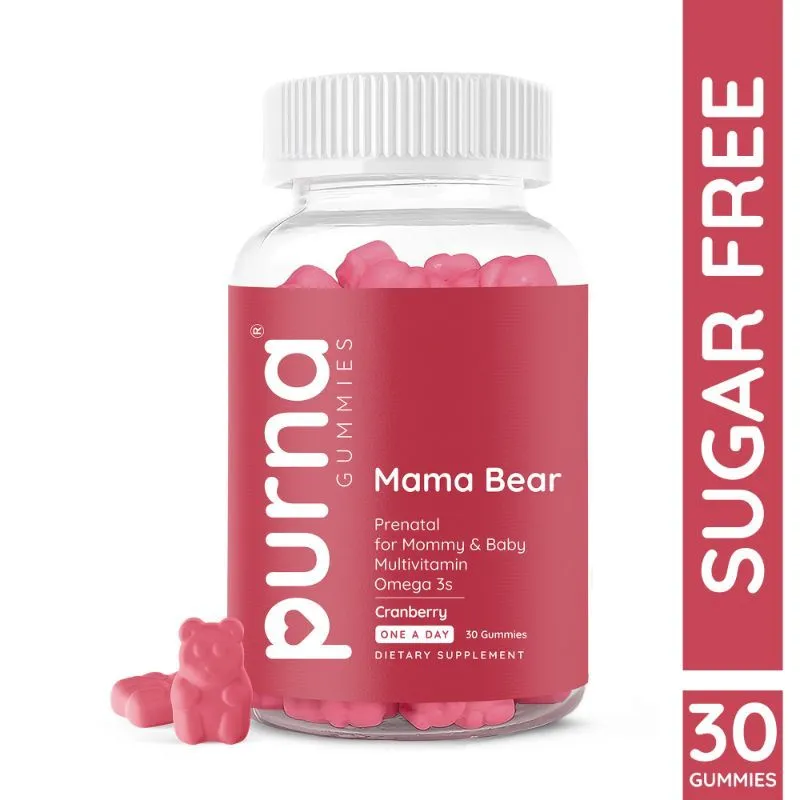 Purna Gummies Prenatal Cranberry Sugar Free Gummies with Vitamin K2 for Pregnancy, 30 Day Pack