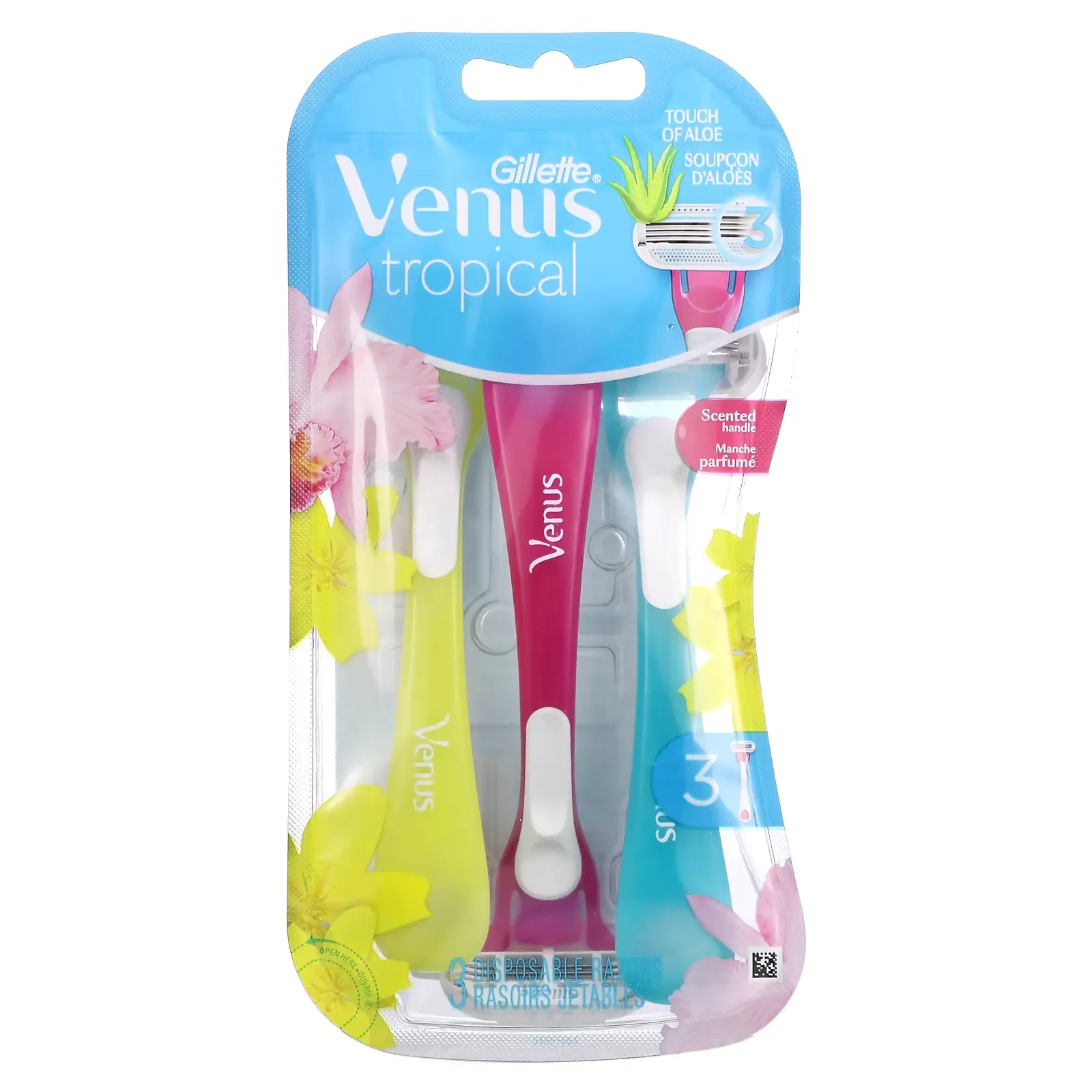 Venus, Tropical, 3 Disposable Razors