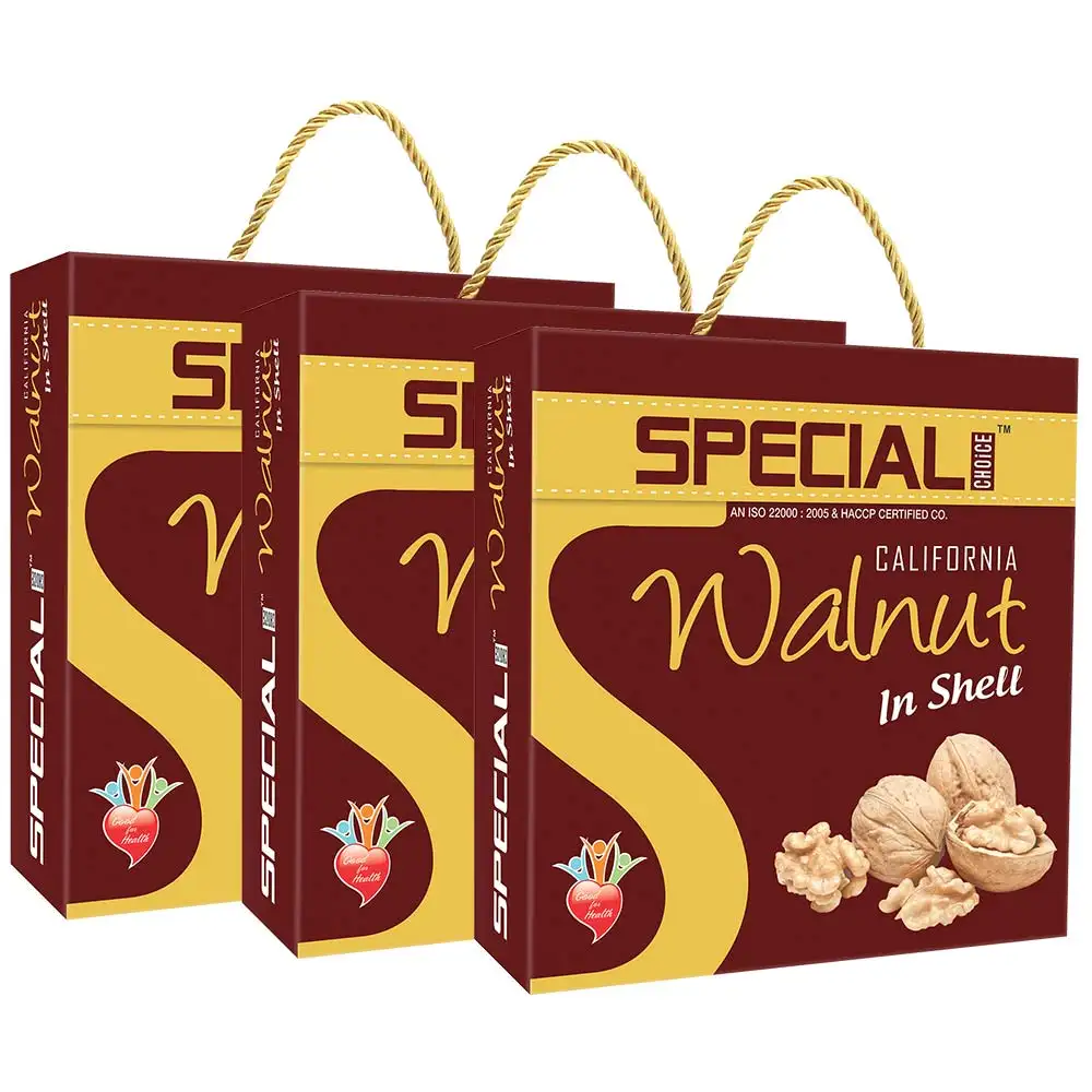 Special Choice California Walnut in Shell,  500 g  Unflavoured (Pack of 3)