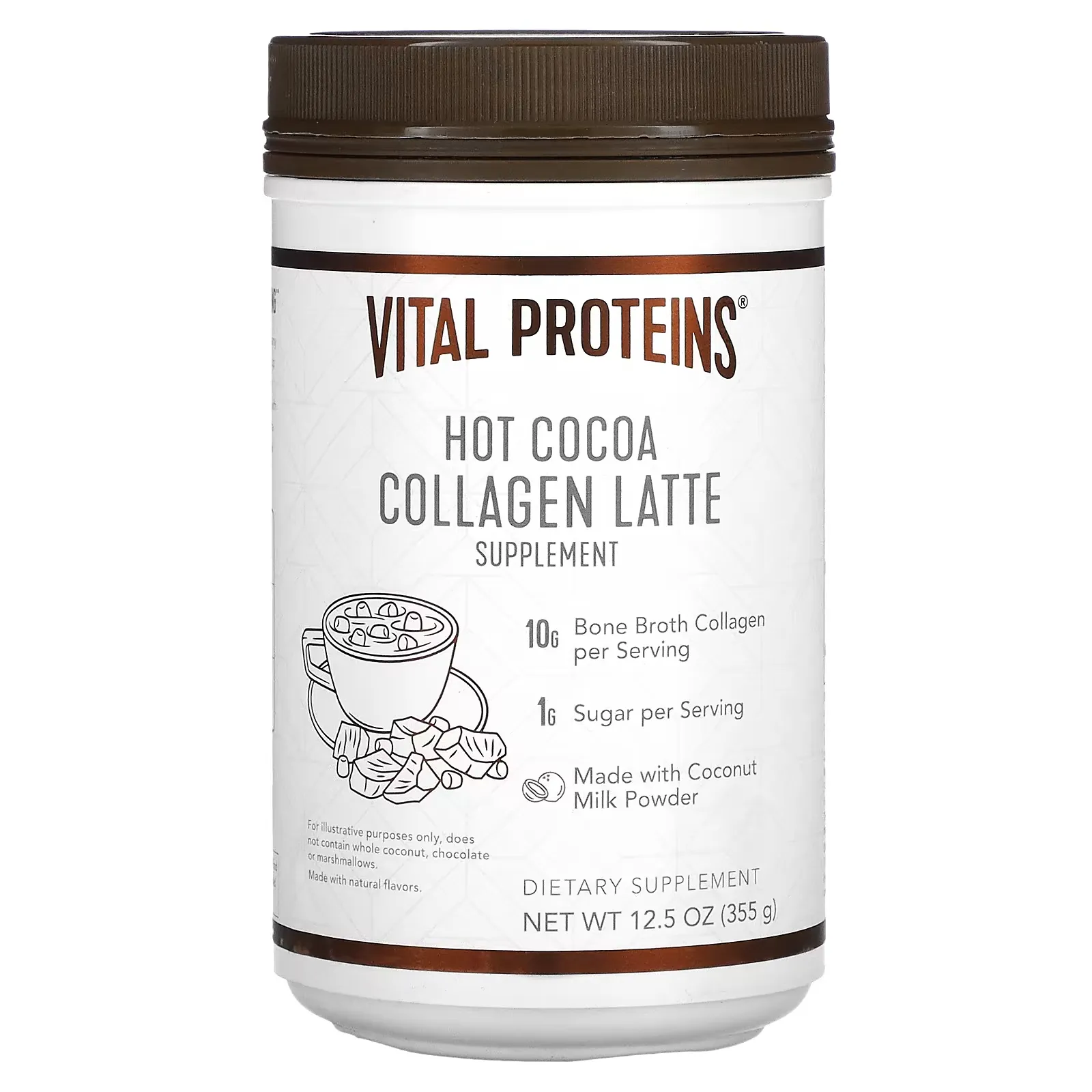 Collagen Latte, Hot Cocoa, 12.5 oz (355 g)