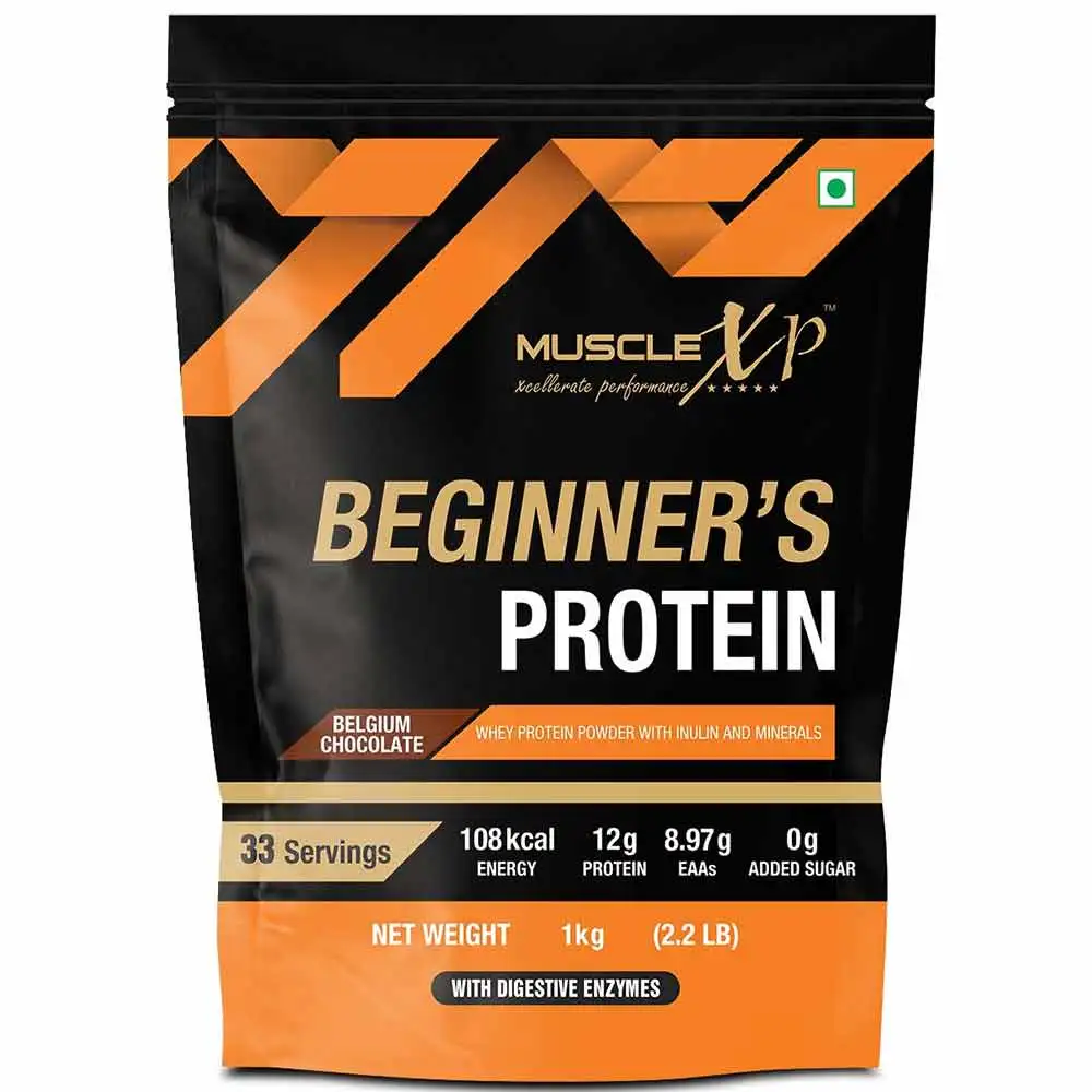 MuscleXP Beginner's Protein with Digestive Enzymes,  2.2 lb  Belgium Chocolate