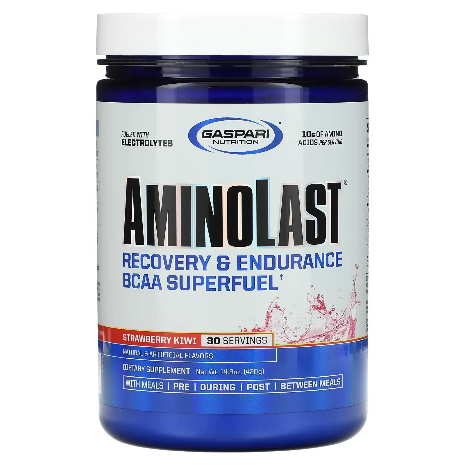 Aminolast, Recovery & Endurance BCAA Superfuel, Strawberry Kiwi, 14.8 oz (420 g)