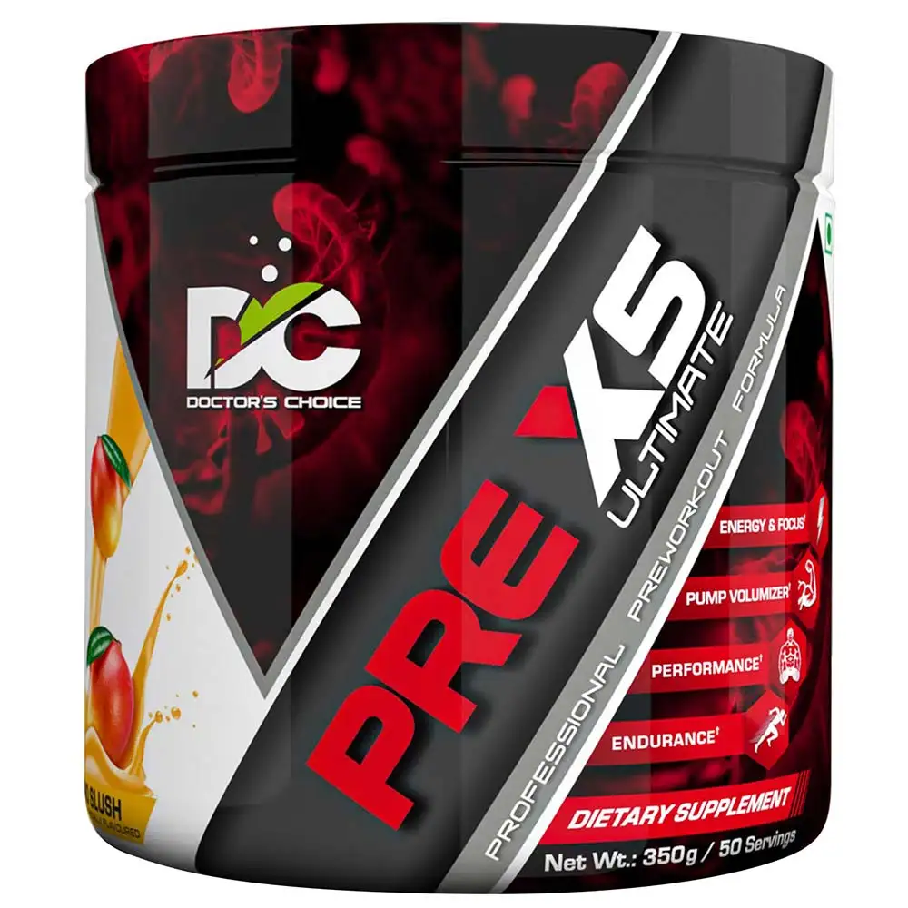 DOCTOR'S CHOICE Pre X5 Blend Professional Pre Workout Formula,  0.77 lb  Mango Slush