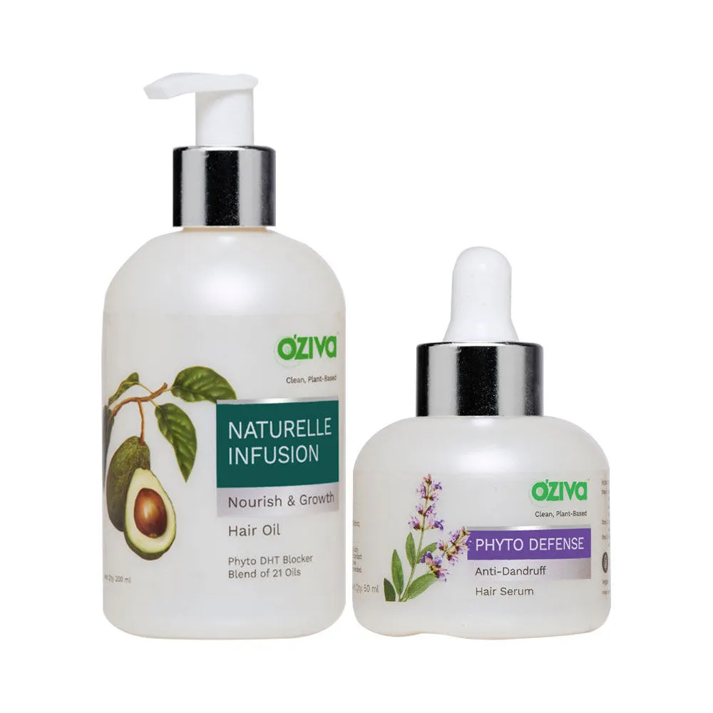 OZiva Intensive Hair Care Routine (Phyto Defense Hair Serum + Naturelle Infusion Hair Oil)