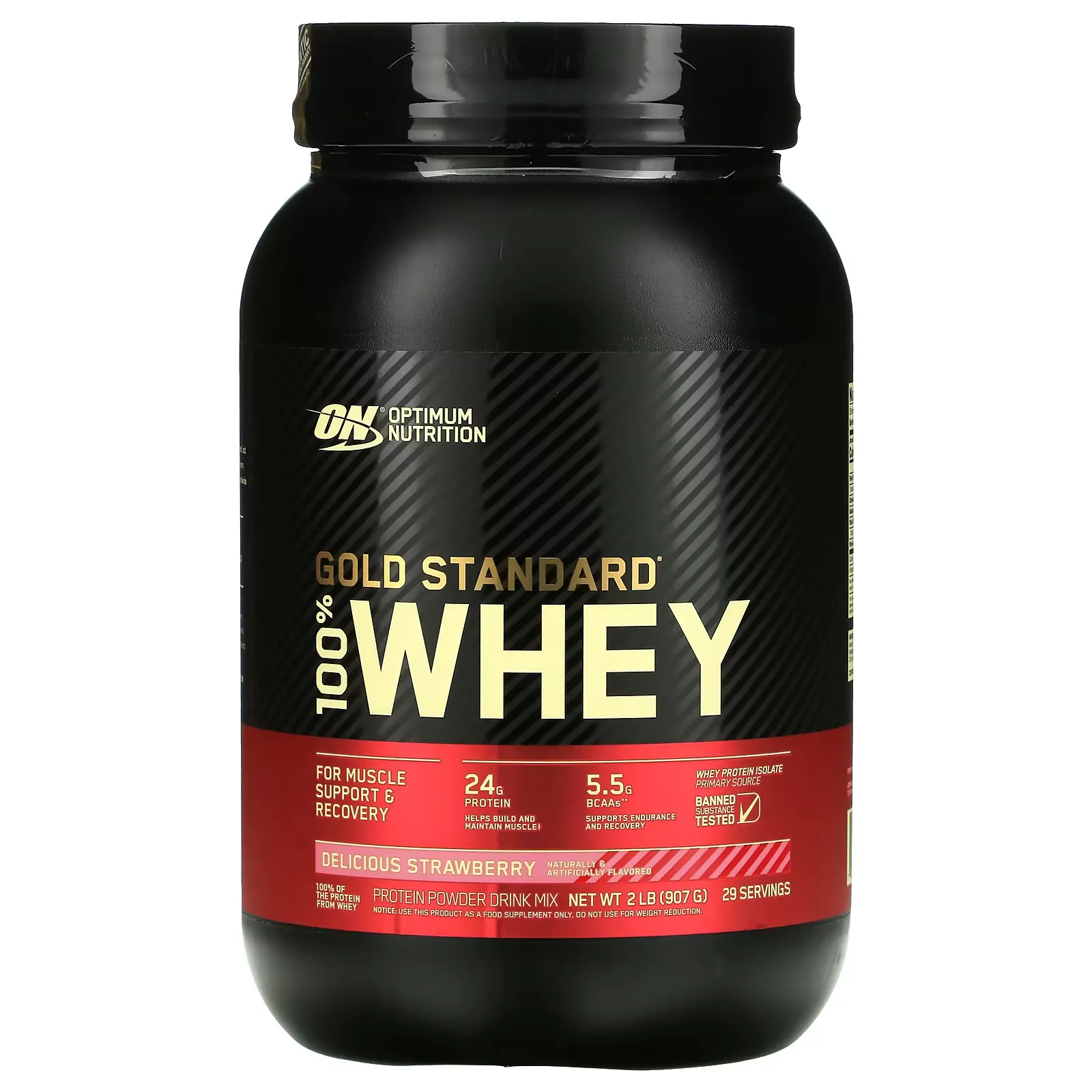 Gold Standard 100% Whey, Delicious Strawberry, 2 lb (907 g)