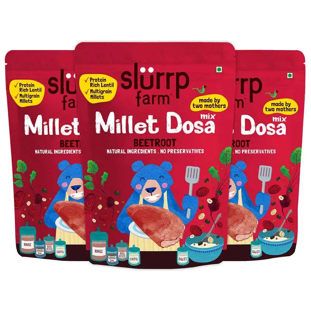 Slurrp Farm Millet Dosa Mix,  Beetroot  150 g