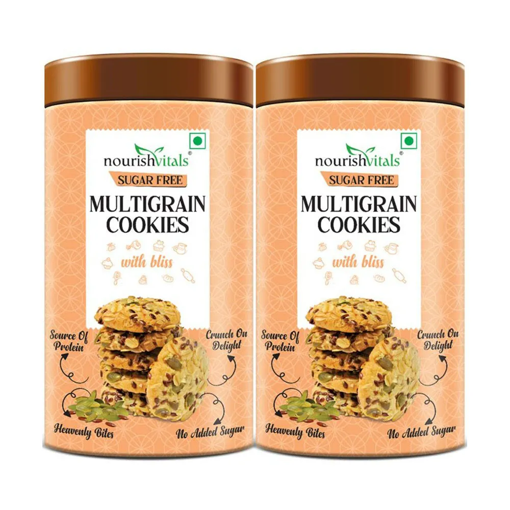 Nourish Vitals Multigrain Sugar Free Cookies - Pack Of 2