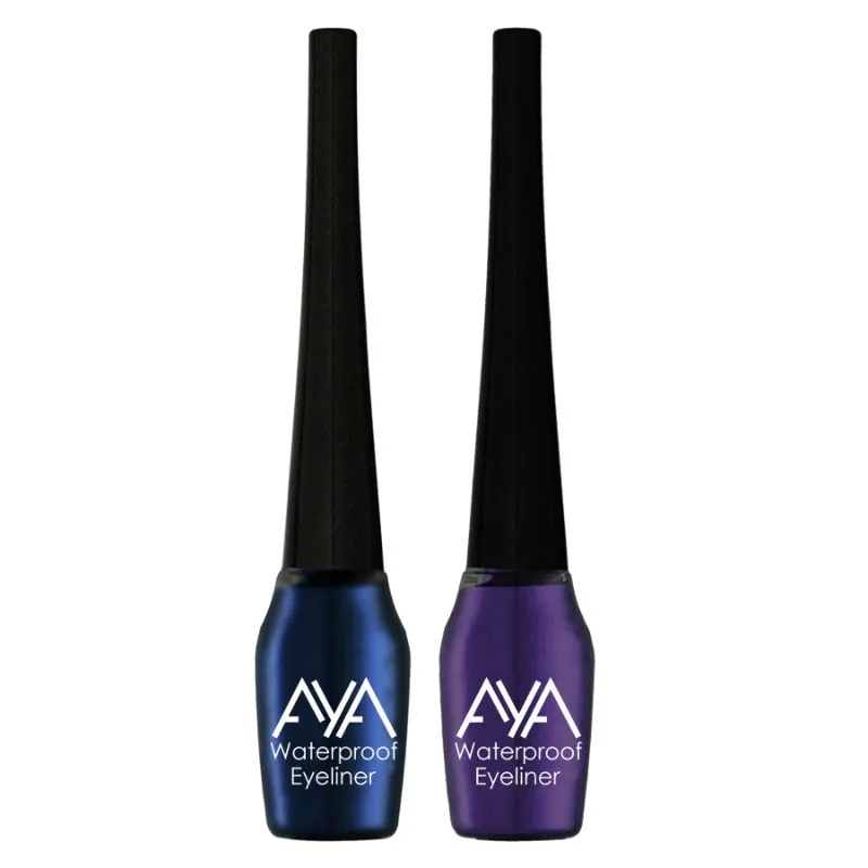 AYA Waterproof Eyeliner - Blue And Purple (Set of 2)