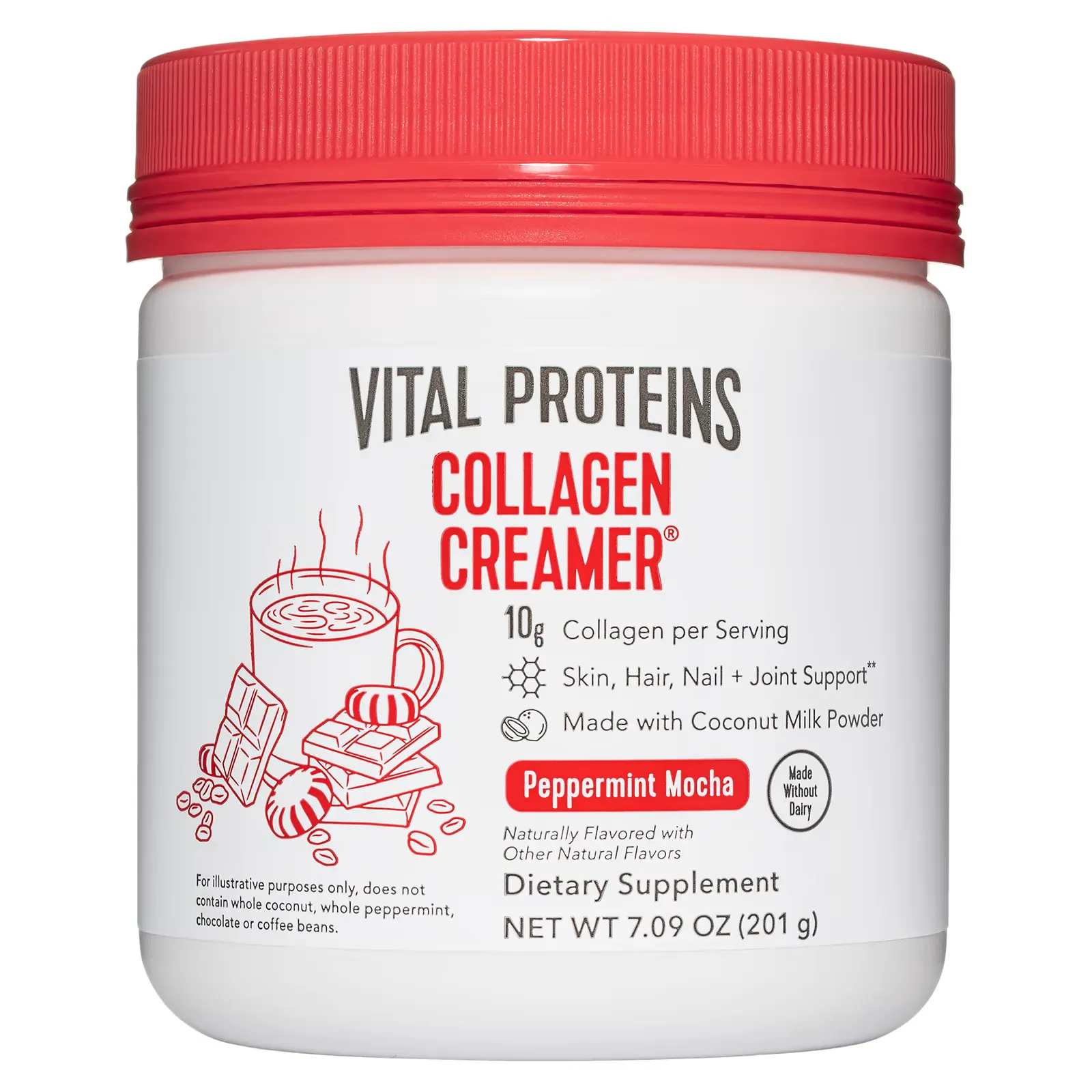 Collagen Creamer, Peppermint Mocha, 7.09 oz (201 g)